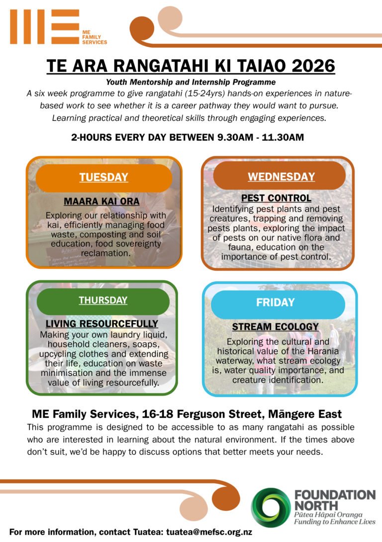 Rangatahi Mentorship & Internship Programme 2026